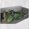 thumbnail image 6 of Peace Garden Soft Flannel Fleece Throw Blanket, Green Landscape in South China Palm Trees and Bushes Growth Nature, Cozy Plush for Indoor and Outdoor Use, 60" x 80", Green Grey Brown, by Ambesonne, 6 of 6