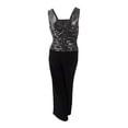 thumbnail image 2 of R&M Richards Women's Knit Jumpsuit (10, Silver/Black), 2 of 2