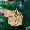 thumbnail image 1 of basurero fuego adorno navideño árbol de Navidad colgantes de madera Wmkox8yii fhajkh4663, 1 of 4