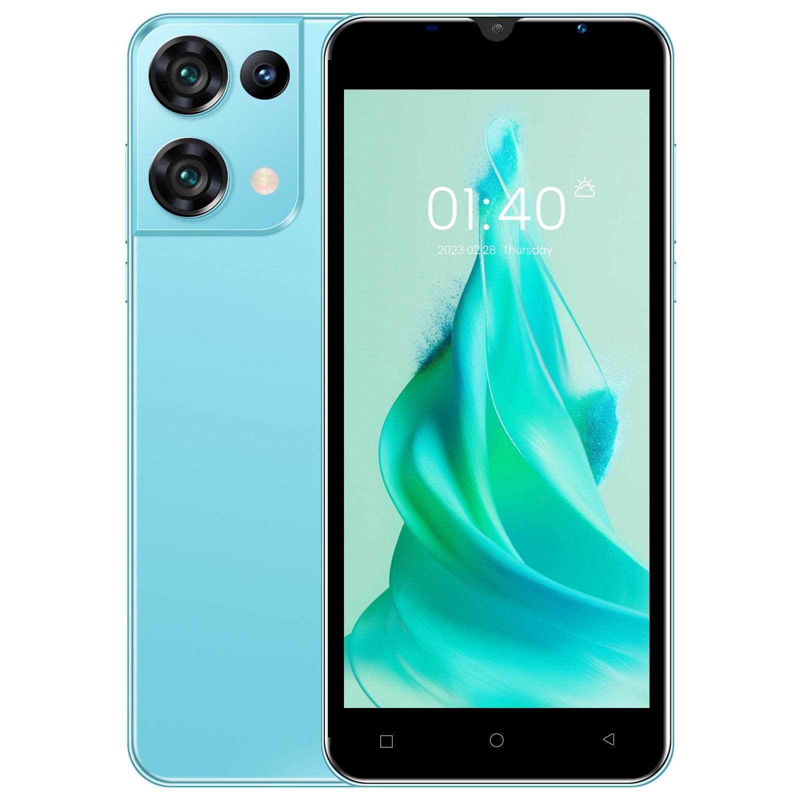 Elainilye Android Phone, 5.5 Inch 16GB Dual SIM 3G Network Mobile Phone with 3200mAh Battery, Includes Charger USB Cable Earphones Screen Protector Case, Blue