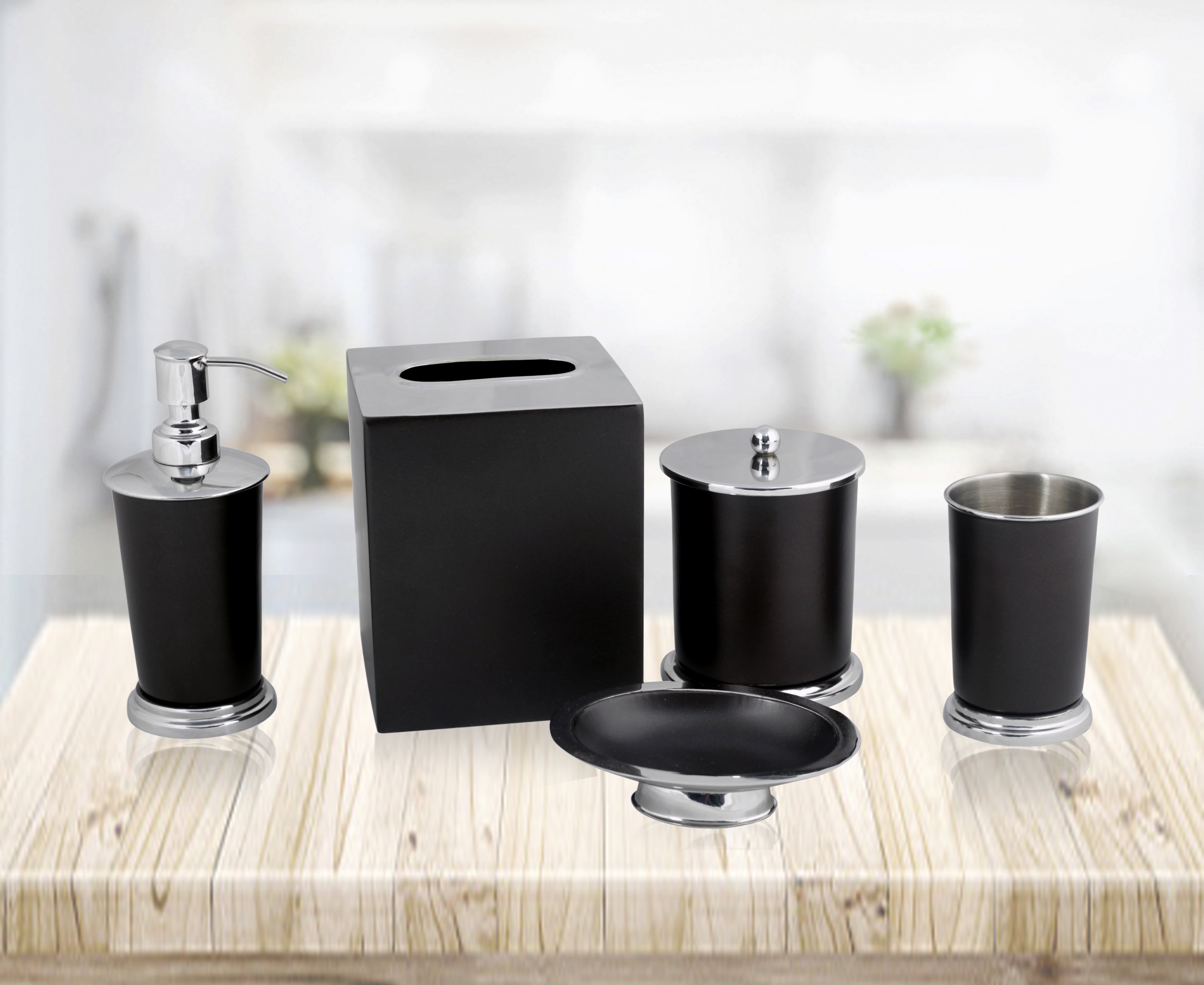 Decozen Bathroom Accessories Set of 5 Includes Soap Lotion Dispenser