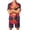 Red_003, variant on Men's Halloween Themed Two Piece Pajama Set Ghost Printed Casual Short Sleeve Button Up Collared Tshirts and Shorts Fashion Comfortable Clothes Red XL