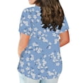 thumbnail image 4 of EGNMCR Hauts Grande Taille pour Femmes Décontractés à Imprimé Manches Courtes Col Rond Été Hauts Amples T-Shirt Blouse, 4 of 6