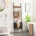 thumbnail image 3 of Blanket ladder with basket, 17.3 "L x 63.4" H, hooked towel rack, blanket rack, decorative ladder rack, bathroom drying rack and display rack, living room, 3 of 6