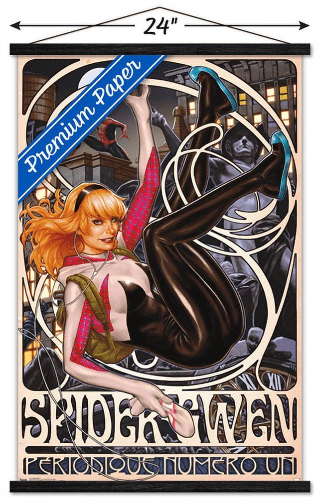 Marvel Comics - Spider-Gwen - Cover #1 Wall Poster with Wooden Magnetic Frame, 22.375" x 34"