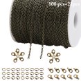 thumbnail image 1 of Coofit 32.8ft Link Cable Chain DIY Craft Chain with Jump Rings & Lobster Clasps, 1 of 9