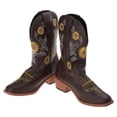thumbnail image 5 of Huhudde Women's Sunflower Embroidered Cowboy Cowgirl Boots Western Square Toe Boots, 5 of 14