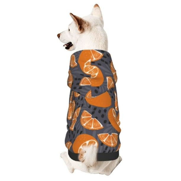 Fotbe Various Oranges Sudadera con Estampado para Perros Pequeños – Suéter con Capucha para Mascotas, Tela Suave de Forro Polar con Bolsillo-Medium