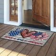 thumbnail image 2 of Patriotic Door Mat Independence Day Door Mat Peace Love American Outside Mat for Door Home Decor Welcome Mat Deal of The Day for Independence Day House Porch Front Door Decoration 16 x 24 Inch, 2 of 7
