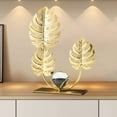 thumbnail image 1 of Joyería de Metal, Base de Bola de Cristal de Ginkgo, Arte, Estatua Dorada, Escultura de Línea de Hoja, Decoración, Escritorio de Oficina En Casa, Estantería, 1 of 6