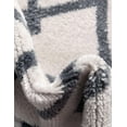 thumbnail image 6 of Unique Loom Gypsy Bohemian Trellis Rug Coastal White/Navy Blue 2' 7" x 12' 2" Runner Tribal Bohemian Perfect For Bathroom Hallway Mud Room Laundry Room, 6 of 6