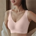 thumbnail image 2 of WZXFASHION Sports Bras For Women Comfortable Ribbed Wireless Bralettes Adjustable Padded Everyday Bra Bra Pink L, 2 of 8