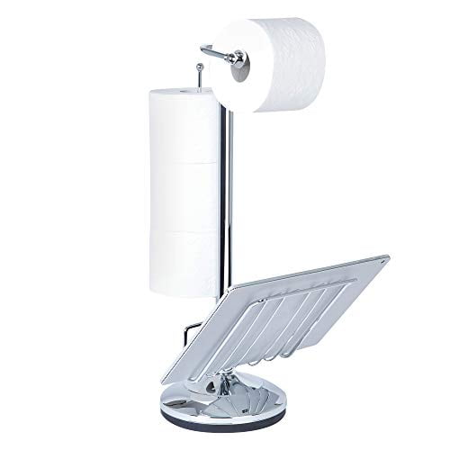 22 Chrome Toilet-Paper Floor Caddy Dispenser Mount Holder Bathroom Magazine-Rack 