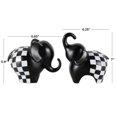 thumbnail image 3 of 6", 7"H Black Ceramic Small Elephant Sculpture with Checkered Pattern, by DecMode (2 Count), 3 of 14
