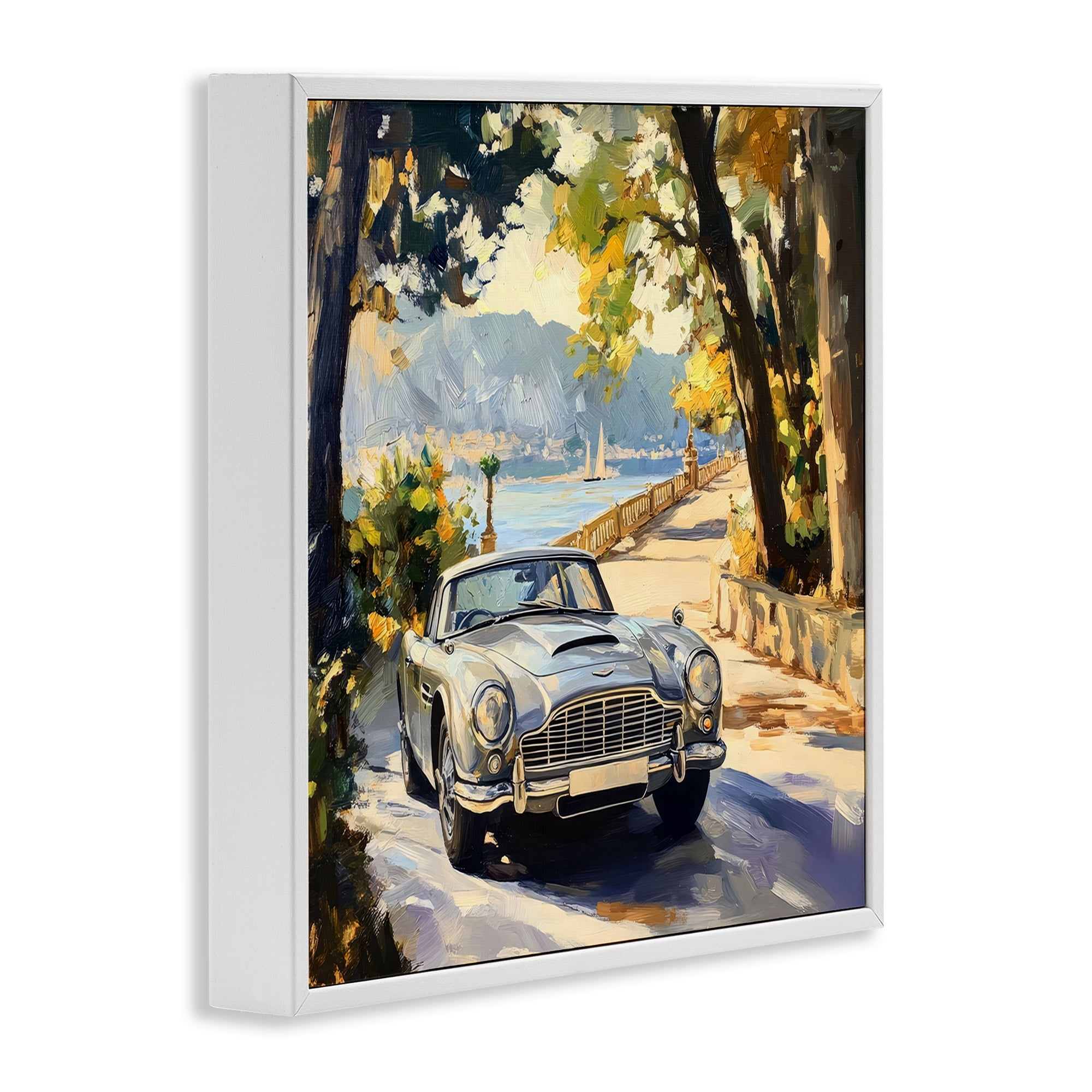 Stupell Industries Classic View of Seaside Drive White Framed Giclee Art, design by Creative Studio