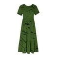 thumbnail image 4 of SDNall Womens Fashion Round Neck Short Sleeve Printed Dress, 4 of 8