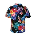 thumbnail image 3 of Picia Tropical Palm Leaves Gentle Cotton Regular Fit Short Sleeve Casual Hawaiian Shirt for Men-Small, 3 of 9
