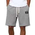thumbnail image 3 of Mens Swim Trunks Men's Casual Waffle Weave Drawstring Shorts Textured Comfortable Crop Pants with Elastic Waist Pockets Summer Lounge Daily Beach Shorts for Home Vacation Gray 2XL, 3 of 7