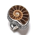 thumbnail image 2 of Natural Ammonite Fossil Gemstone 925 Sterling Silver Jewelry Ring Size 8, 2 of 2