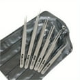 thumbnail image 4 of 6-piece stainless steel tweezers Ts-15 succulent plant DIY elbow tweezers gooi tweezers set, 4 of 6