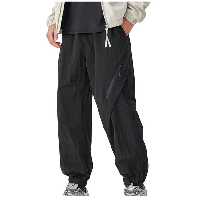 Pantalones largos para hombre con cremallera, fáciles de unir, ventilación y secado rápido, de poliéster.