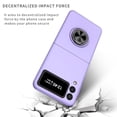 thumbnail image 3 of Compatible with Galaxy Z Flip 3 Case with Ring Grip Anti-Drop, Allytech Ultra Slim Matte PC All-Inclusive Protection Finger Ring Holder Car Mount Supported Stand Case for Samsung Z Flip3 2021, Purple, 3 of 9