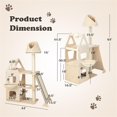 thumbnail image 3 of Demi Bonn 64" Wood Cat Tree Tower for Indoor Cats with Scratching Posts Washable Detachable Cushion, Modern Cat Condo Furniture for Large Cat, Beige, 3 of 7
