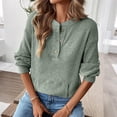 thumbnail image 2 of CAIXIA Womens Long Sleeve Waffle Knit Henley Shirts | Button Down Raglan Top, Loose Fit Cozy Basic Tees, Comfy Clothes, Casual Pullover Tunic for Spring, Fall, Winter Layering, 2 of 5