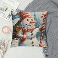 thumbnail image 2 of Orinice Snowman Candy Cane Cabin Graphic Decorative Throw Pillow Cover for Home Couch Living Room Bed Sofa - Winter Holiday Christmas Home Decor Pillow Covers 1PC 20x20in, 2 of 5