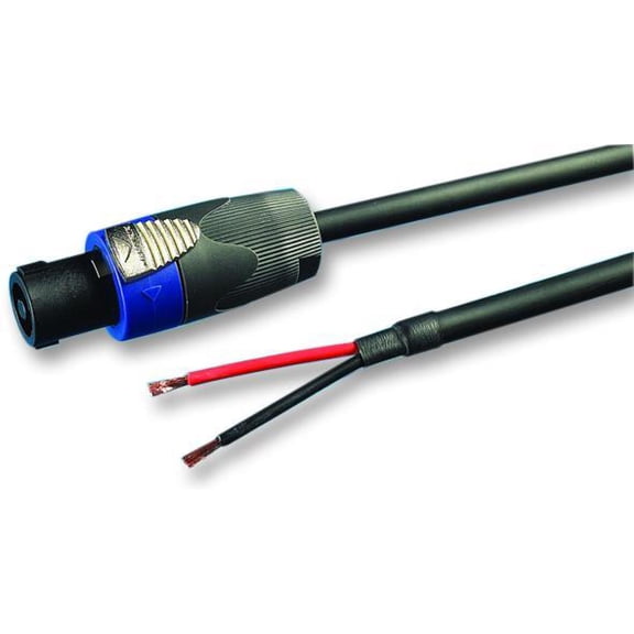 VDC - 4 Pole Speakon Male to Bare Ends Lead, 5m Black