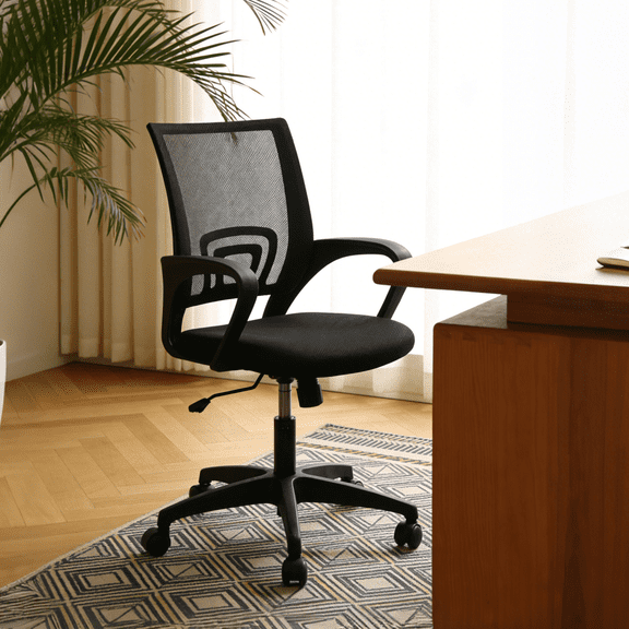 YRLLENSDAN 360 Degree Swivel and 360 Degree Rotation Office Desk Chair, Black