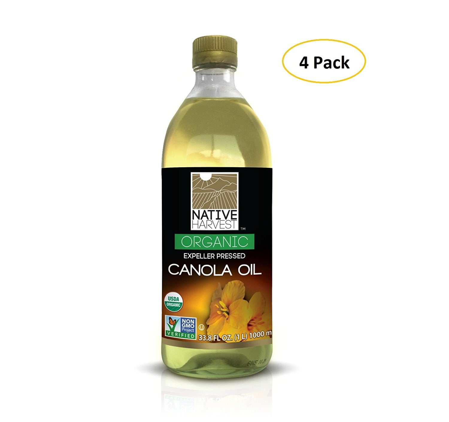 Native Harvest Organic NonGMO Naturally Expeller Pressed Canola Oil, 1