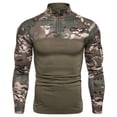thumbnail image 1 of Hombres Fitness al aire libre Camuflaje Manga larga Cremallera Bolsillo Elástico Camiseta Tops Pompotops oipoqjl7586, 1 of 4