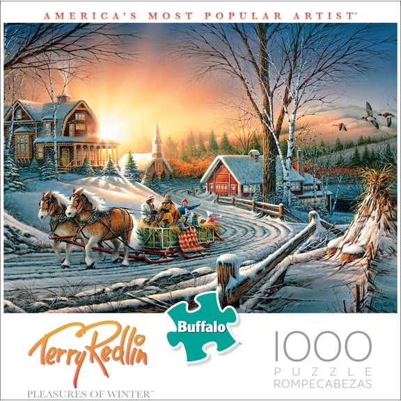 Buffalo Games 1000-Piece Terry Redlin Collection The Pleasures of Winter Jigsaw Puzzle