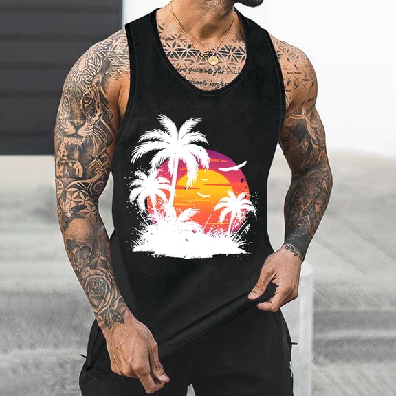 YFNNUP Men's Quick-Dry Moisture Wicking Tech Quick Dry Sleeveless Shirts Mesh Hoodie Active Athletic Tank Tops Men Plus Size Tank Tops