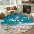 thumbnail image 2 of Round Rugs 6 Ft, Turquoise Beach Summer Non Slip Area Rugs for Kitchen Bedroom Entryway, Starfish Coastal Gradient Washable Carpet Runner Rug Floor Mats for Bedroom Home Decor, 2 of 9