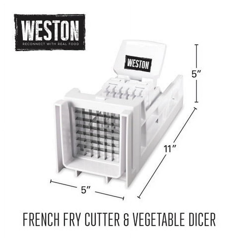  Weston Restaurant Quality French Fry Cutter , Cast Iron,  Includes Suction Cup Feet,Charcoal: Home & Kitchen