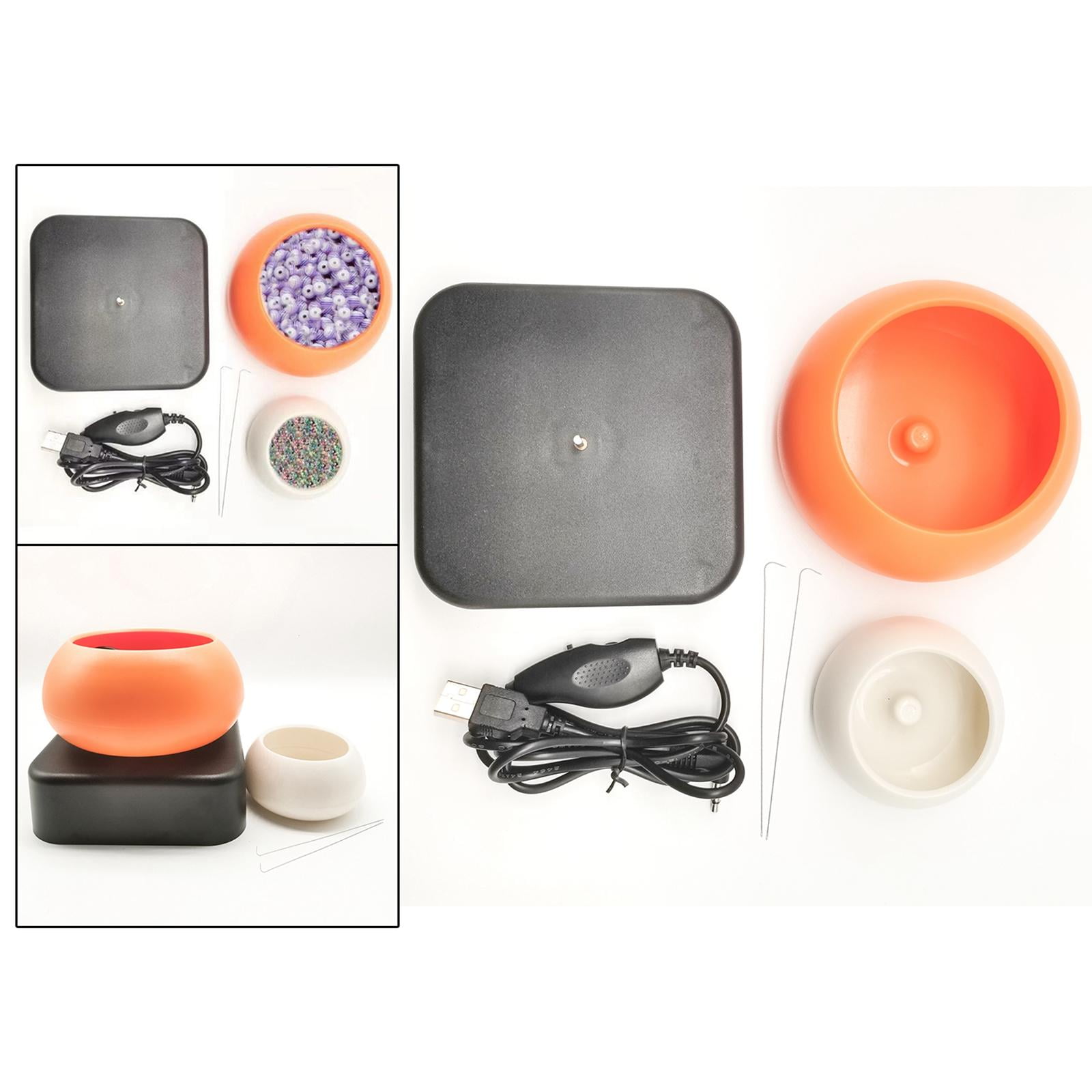 Beading Accessories Jewelry Making Two Beading Bowls Automatic Bead Tool Electric Bead ner for Bracelets Crafting Workshop Arts