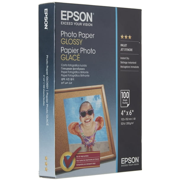 Papel fotográfico Epson Glossy Borderless S042038 4x6 100 hojas