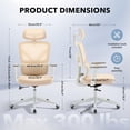 thumbnail image 2 of Office Chair Ergonomic Desk Chair - Home Mesh Office Desk Chair with Adjustable Lumbar Support, High-Back Computer Gaming Chair with Headrest 3D Armrests, Rolling Swivel Task Chairs for Home, Office, 2 of 8