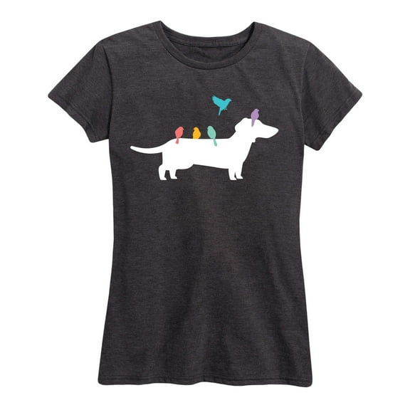 Instant Message - Dachshund With Birdies - Women's Short Sleeve Graphic T-Shirt