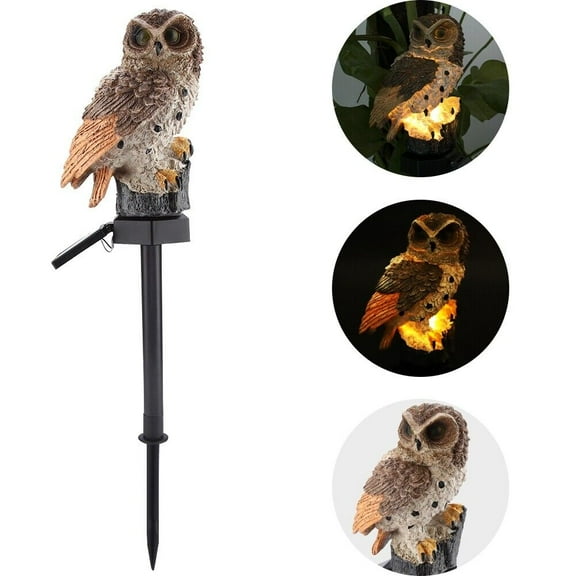 Solar Garden Lights,Solar Lights Outdoor Garden Decor, Owl Waterproof LED Solar Stake Lights (Brown)