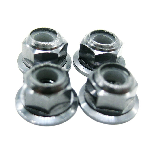 Wweixi 4x Aluminum Alloy Nylon Wheel Lock Nut For 1/10 Axial SCX10 Crawler SCX0036 Part Number Wheel Lock Nut For AXIAL SCX10 Titanium 1Set