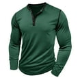 thumbnail image 3 of Resicozy Men's Henley Shirts Long Sleeve T-Shirts Casual Fashion Pullover Shirt Soft Stretch Basic Tees Fall Tops Dark Green M, 3 of 6