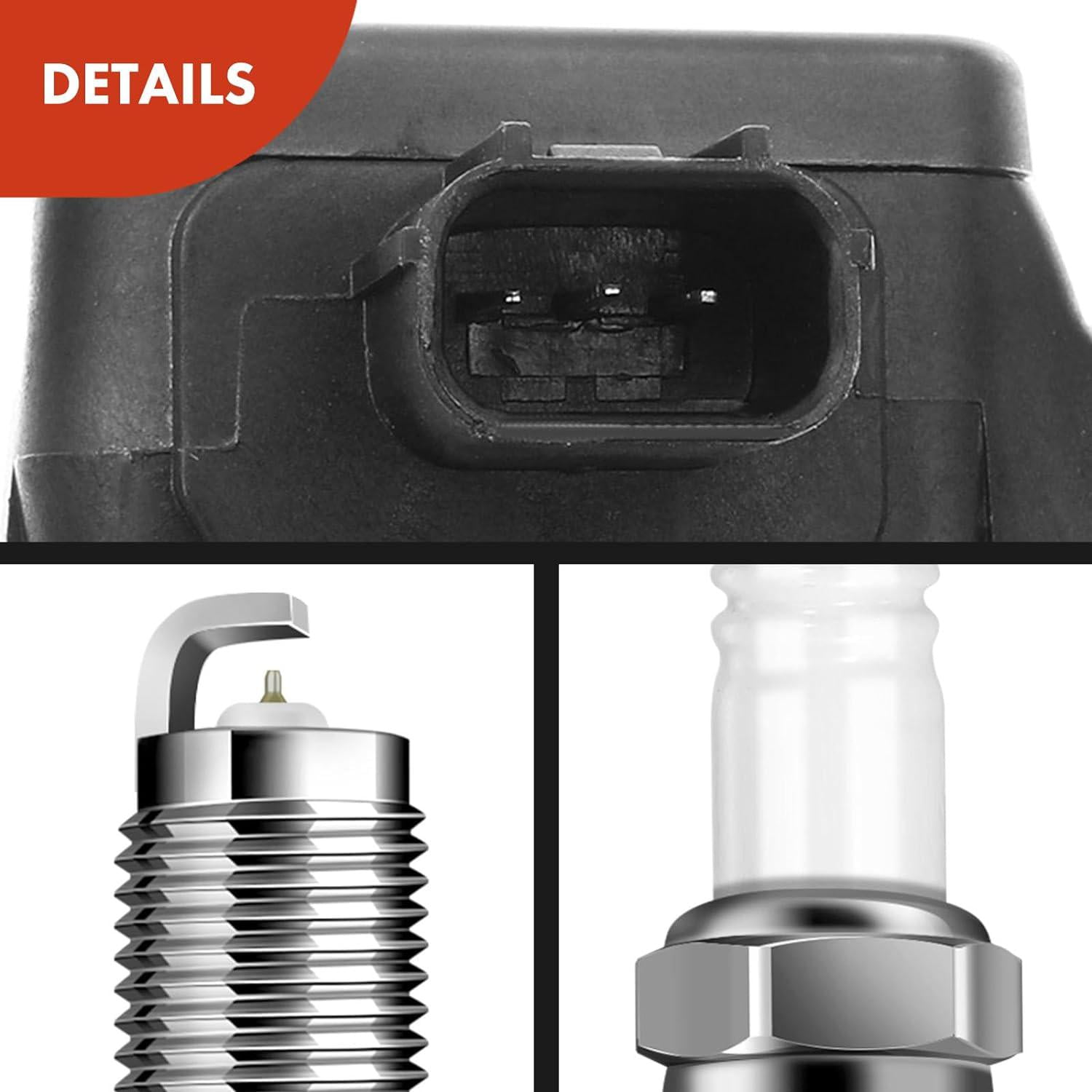 A-Premium Ignition Coil Pack and Iridium Spark Plugs Set for Honda Accord Acura RL TL TSX, 6 Count