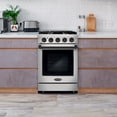 thumbnail image 5 of 24 in. 3.73 cu. ft. Gas Range, 4 Sealed Burners, Convection Oven, Stainless Steel, Matte Black Handle Knob Kit, 5 of 8