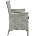 thumbnail image 5 of Modway Bridge 4-Piece Rattan Outdoor Patio Conversation Set in Light Gray/Navy, 5 of 10