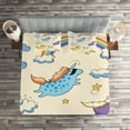 thumbnail image 2 of Ambesonne Unicorn Quilted Coverlet 3 Pcs, Pastel Flying Pony Art, King Size, Multicolor, 2 of 2