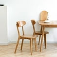 thumbnail image 4 of Resenkos Modern Farmhouse Wood Dining Chair with Oak Finish, 2-Pcs Set Natural, 4 of 10