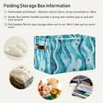 thumbnail image 5 of Blue Wavy Pattern Foldable Storage Basket,Canvas Fabric Foldable Storage Bins with Handles Open Home Storage Bins Boxes for Toy Book Shelf Closet Baskets, 5 of 8